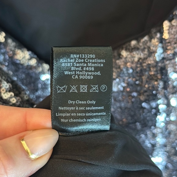 NWT Rachel Zoe Silver Sequin Karlee Backless Long-Sleeve Mini Dress- Size 2 - Picture 10 of 12